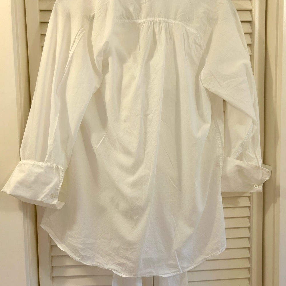 Gap M oversized blouse 100% cotton with large tie at neckline - Picture 2 of 5